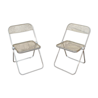 Set of 2 vintage DESIGN PLIA chairs by Giancarlo Piretti for Castelli Italy 1960s
