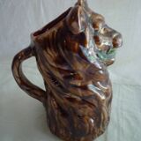 Pichet barbotine tête de lion fin XIXe