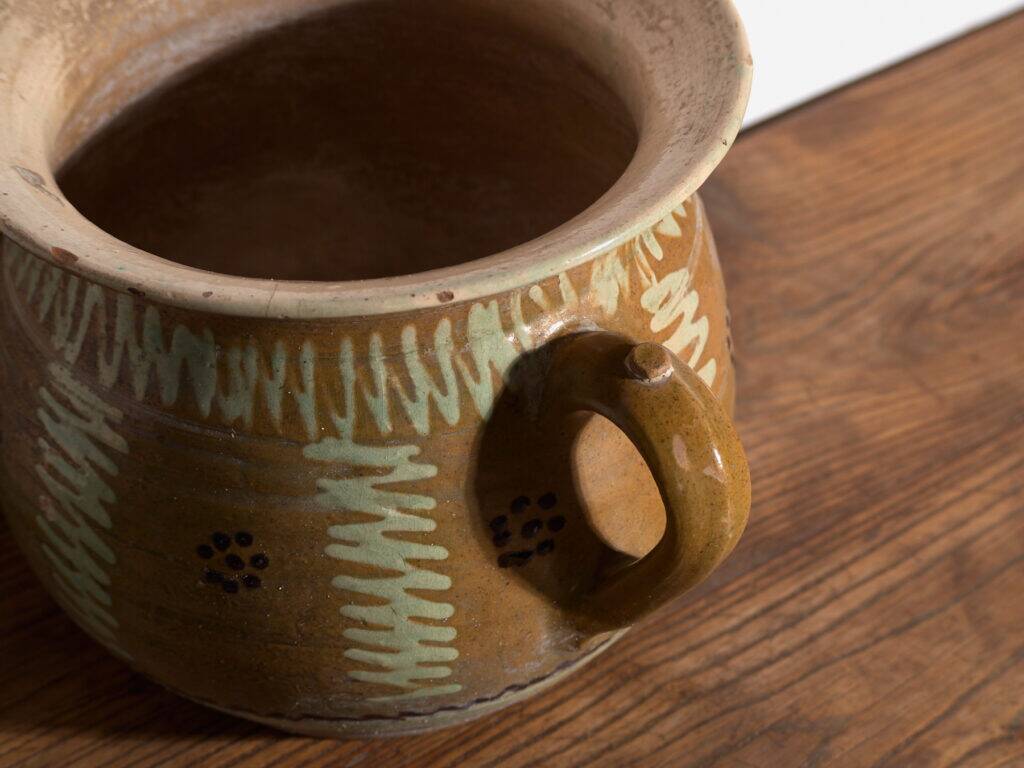 Old glazed ceramic pot – Central Europe, around 1930
