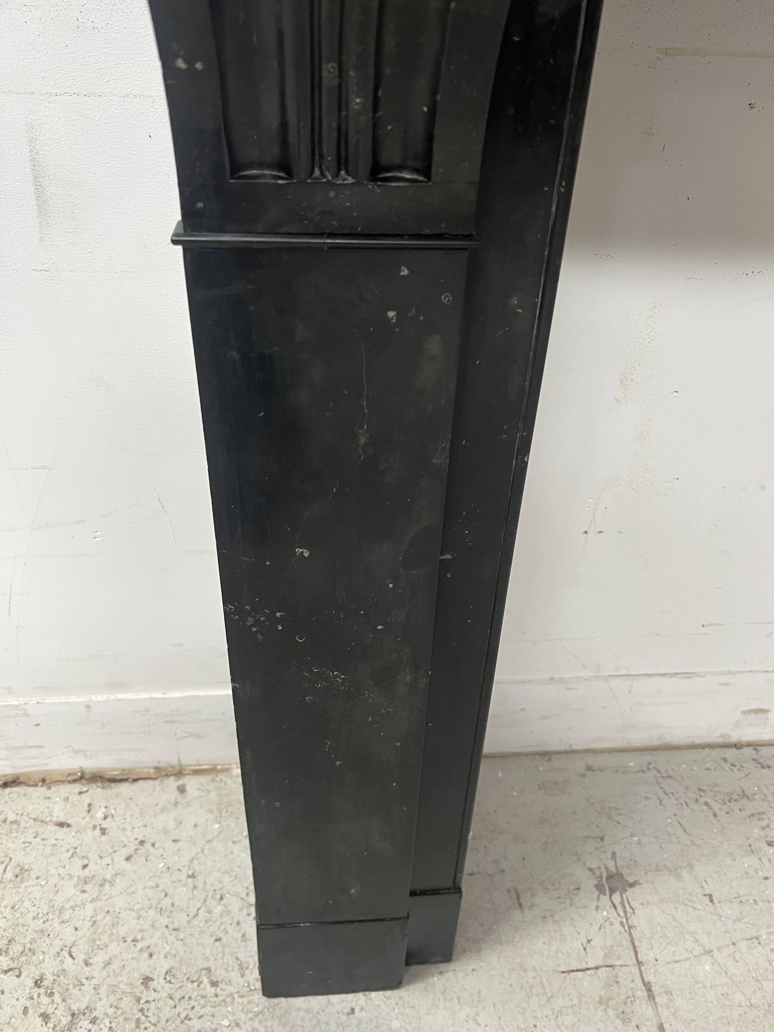 Napoleon III period fireplace with a black marble corbel. 19th century.