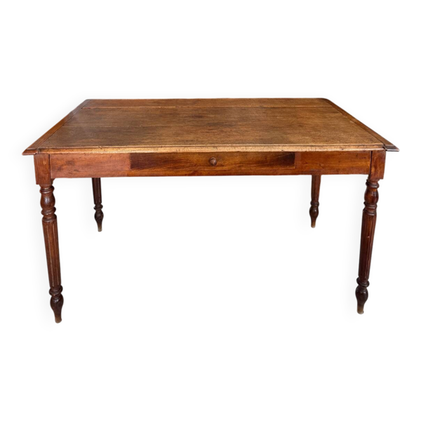Ancienne table de ferme pieds tournés
