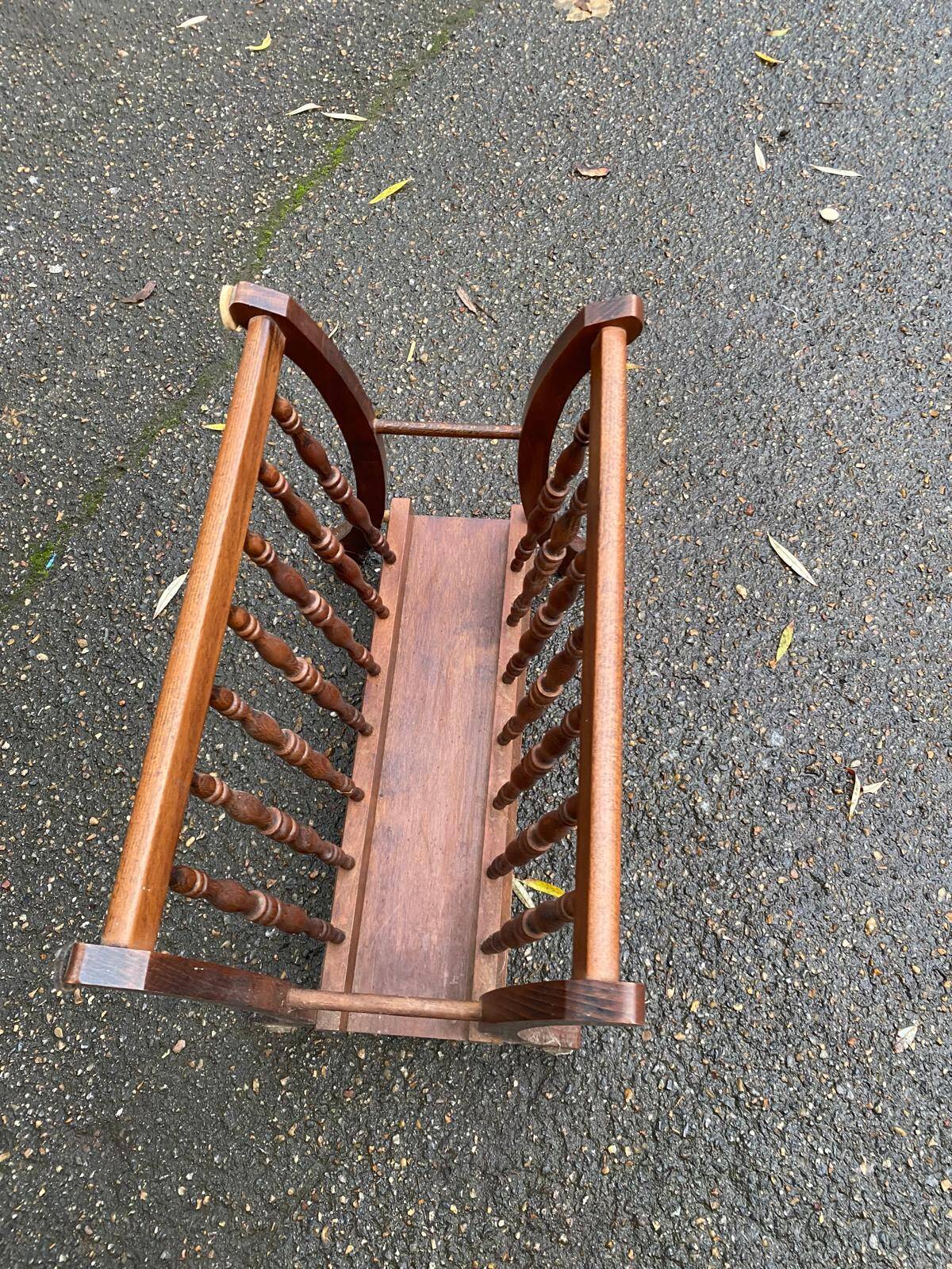 Solid wood magazine/document holder, 47cm