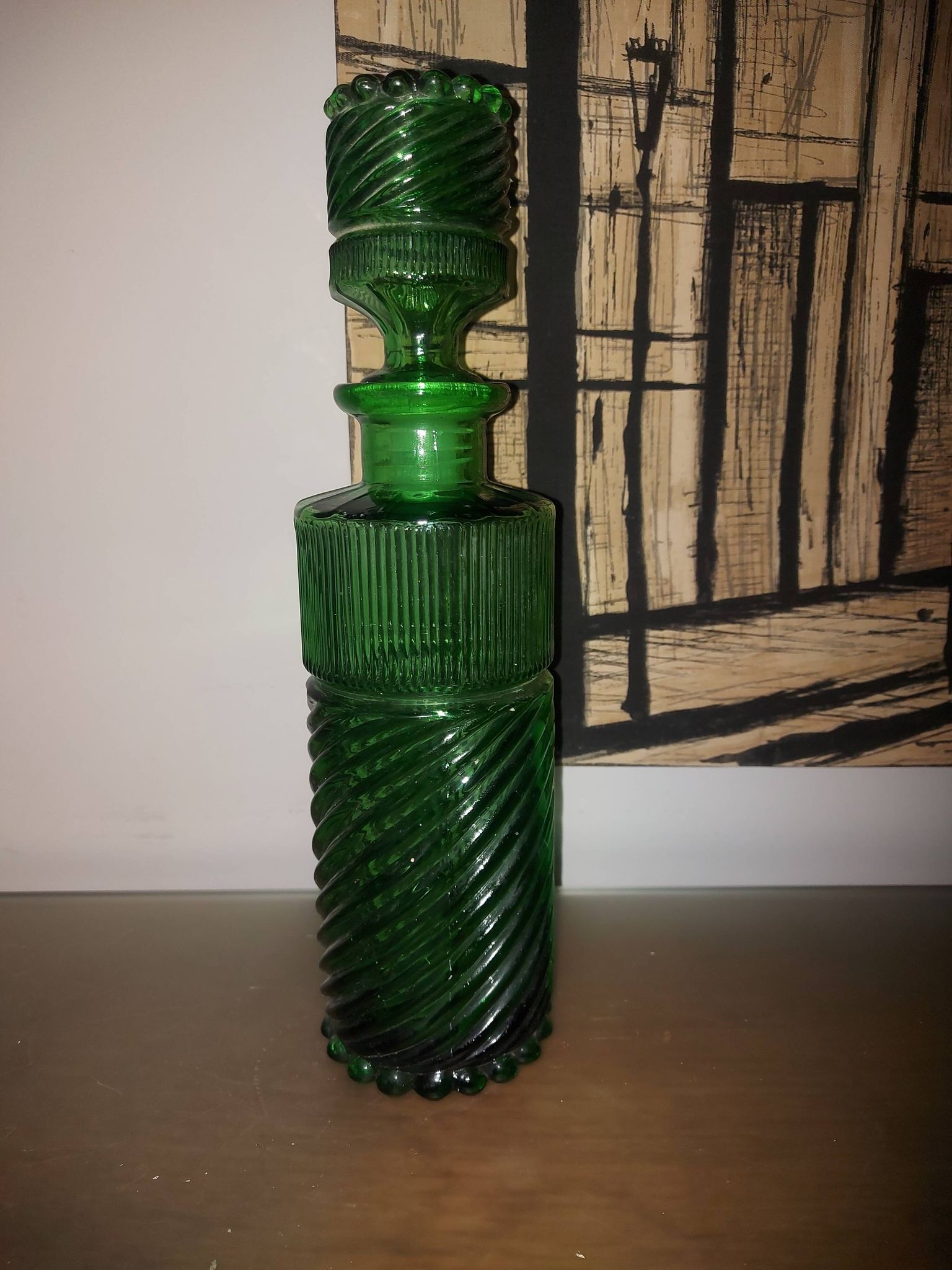 Italian vintage glass bottle