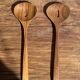 Salad server or large teak spoon in oval openwork shape L30 D9