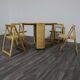 Table pliante scandinave et chaises, années 1980, ensemble de 2