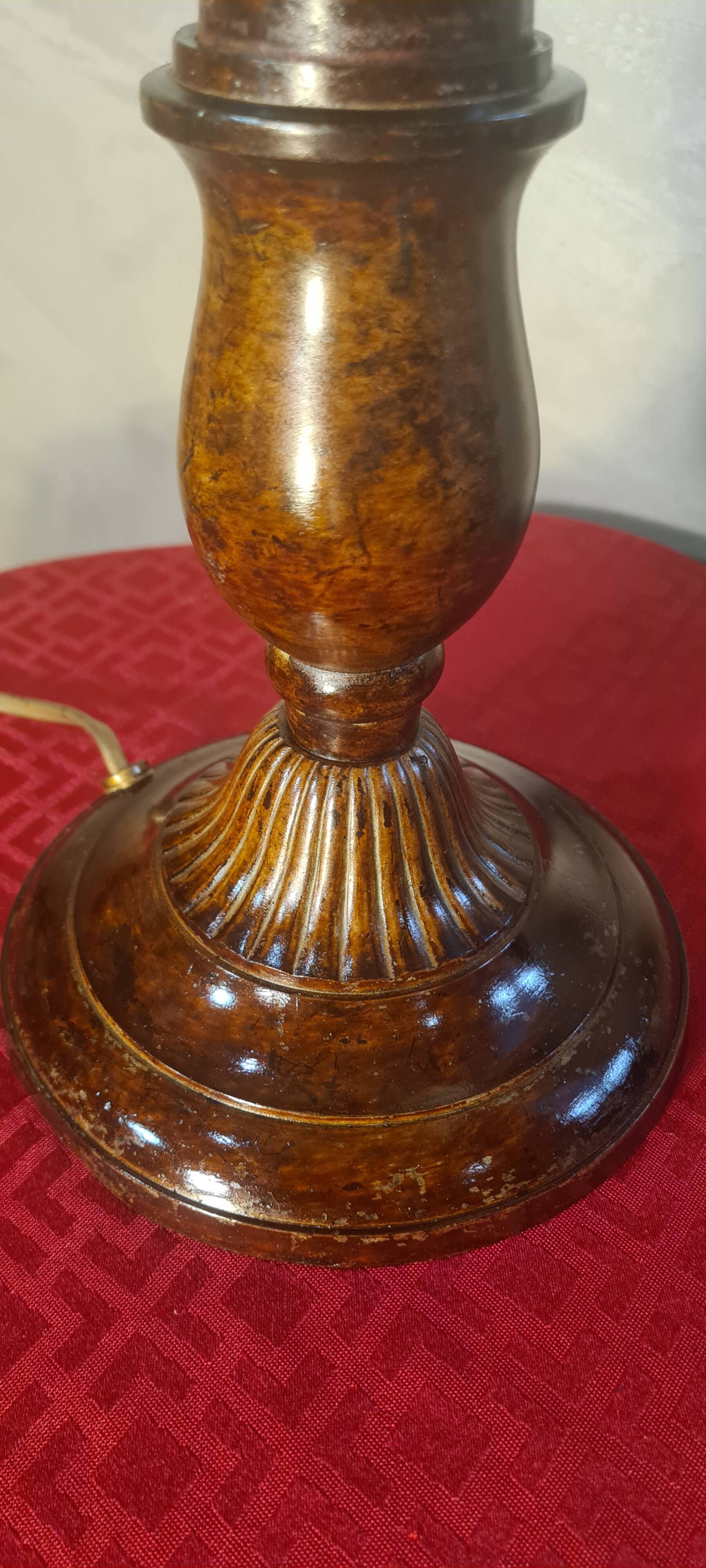 1930s tortoiseshell painted steel lamp with parchment shade 73x40 cm