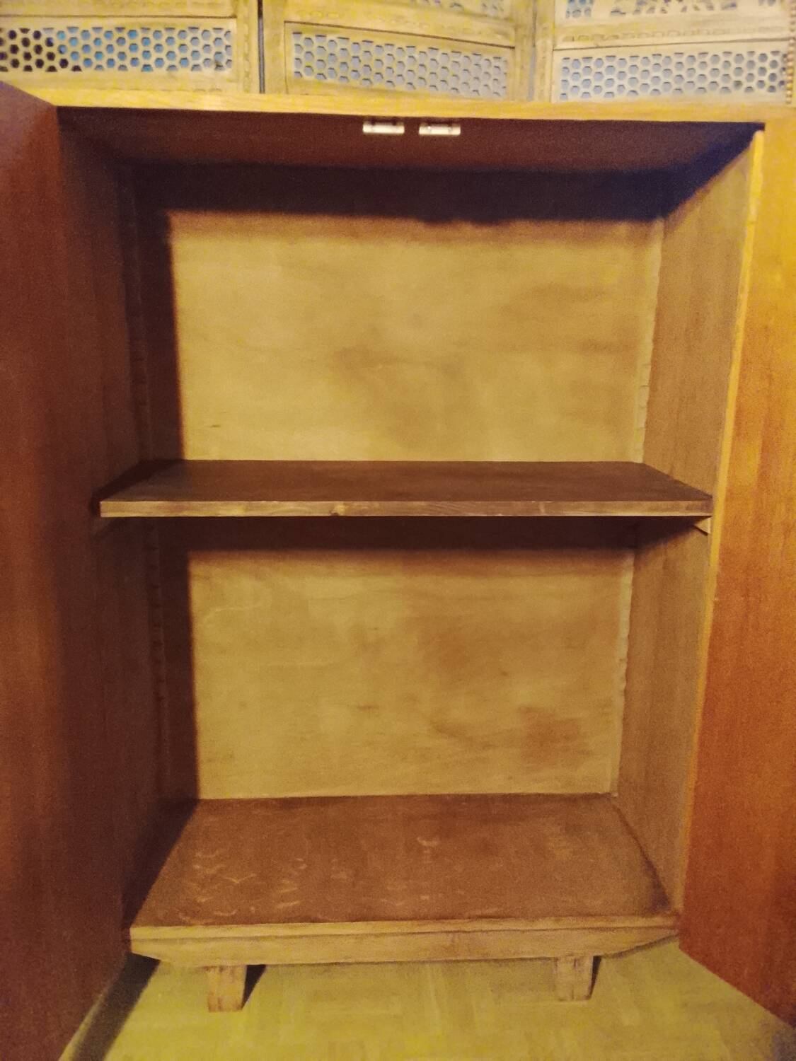 Vintage two-door wooden wardrobe