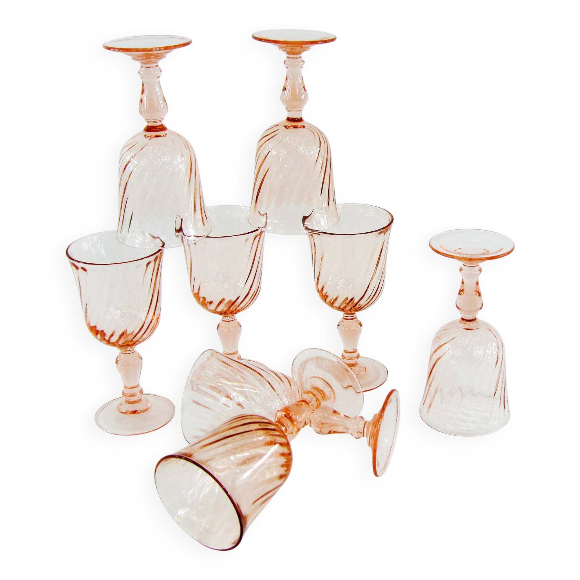 8 verres à pied Rosaline Luminarc Arcoroc - vintage années 80