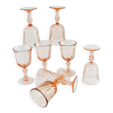 8 Rosaline Luminarc Arcoroc stemmed glasses - vintage 80s