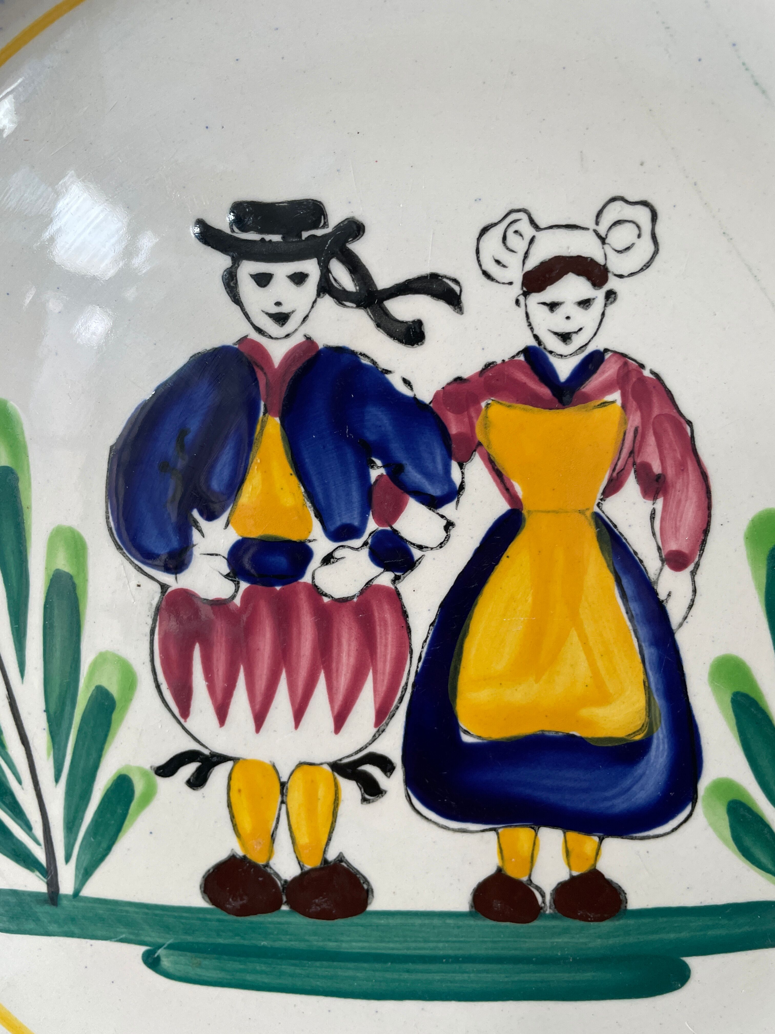 Set of 3 old plates MBFA Pornic, peninsula of Rhuys