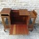 Rolling bar cabinet in walnut