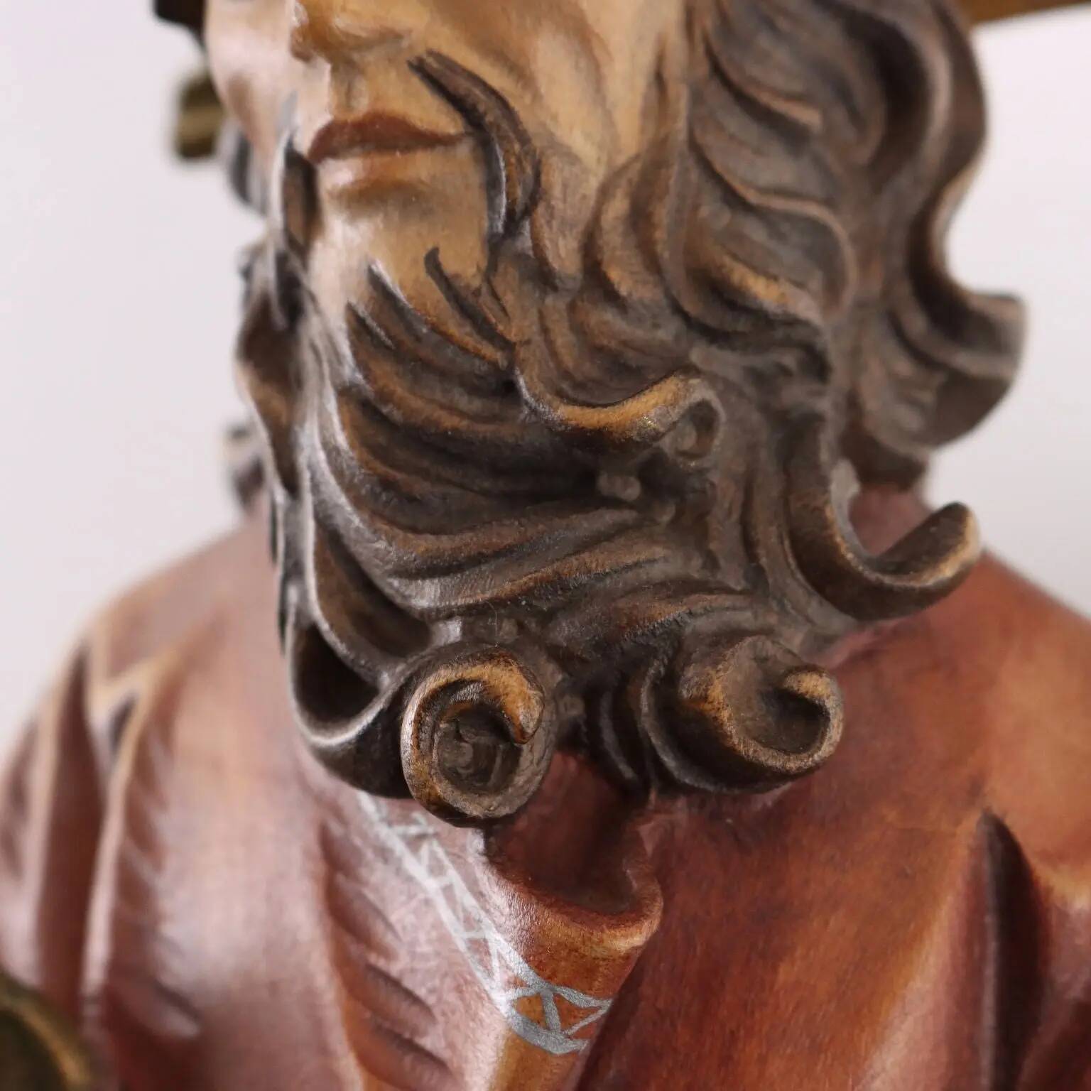 Antique holy water font with religious subject, Italy, 20th century.