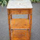 Bedside table wood imitation bamboo and marble colonial style, pedestal table, furniture 1 old drawer
