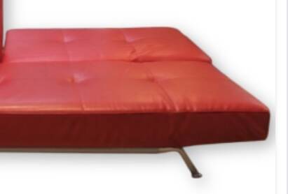 Red leather sofa