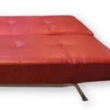 Red leather sofa