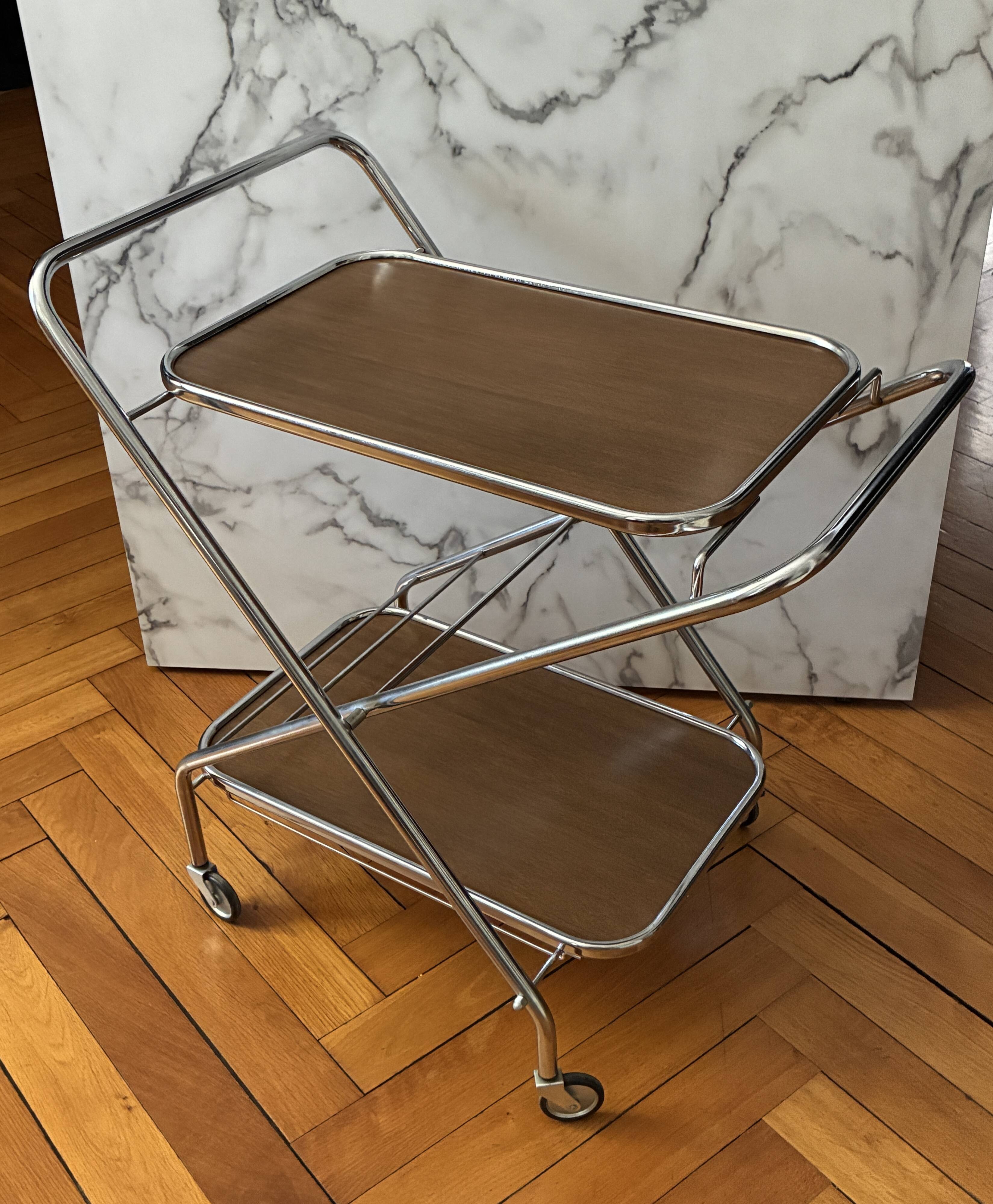 Vintage rolling dessert trolley