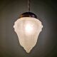 Art Deco pendant light in transparent satin glass, 1920s-30s