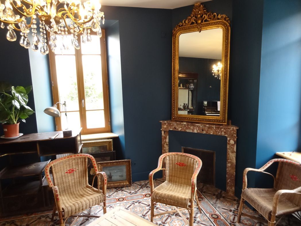 19th 10th gilded stuccoed wood mirror 90 x 180 cm