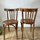 Pair of Baumann curved wood bistro chairs early twentieth century