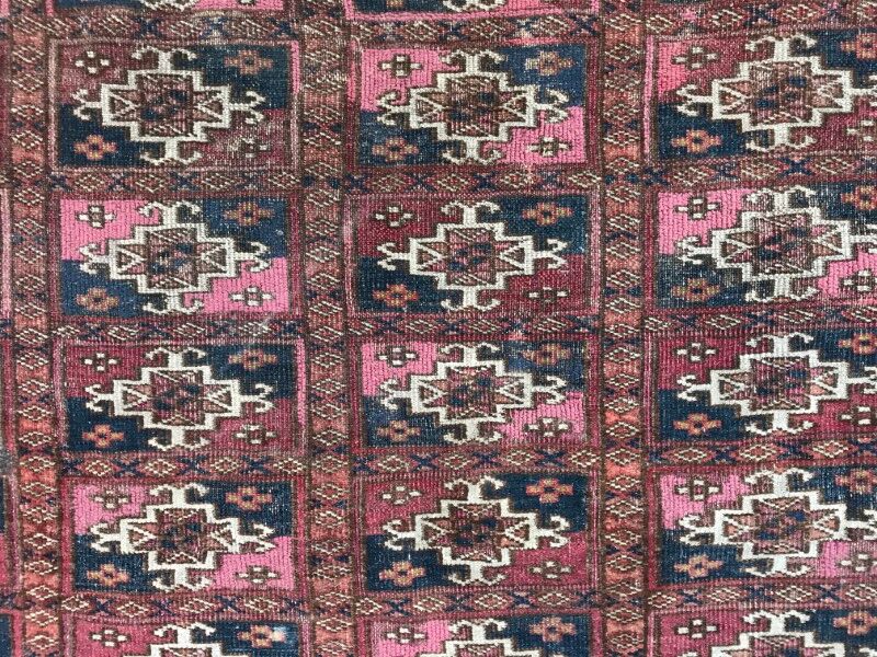 Saddle Tekke Bokhara rug old handmade 64 X 107 CM