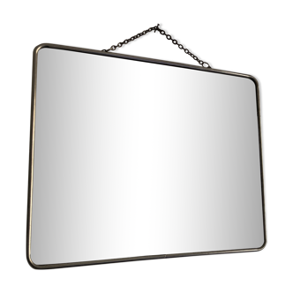 Miroir barbier gris souris vintage 1960 30 x 24 cm