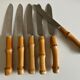 Set de 6 couteaux à dessert manche bambou 1960