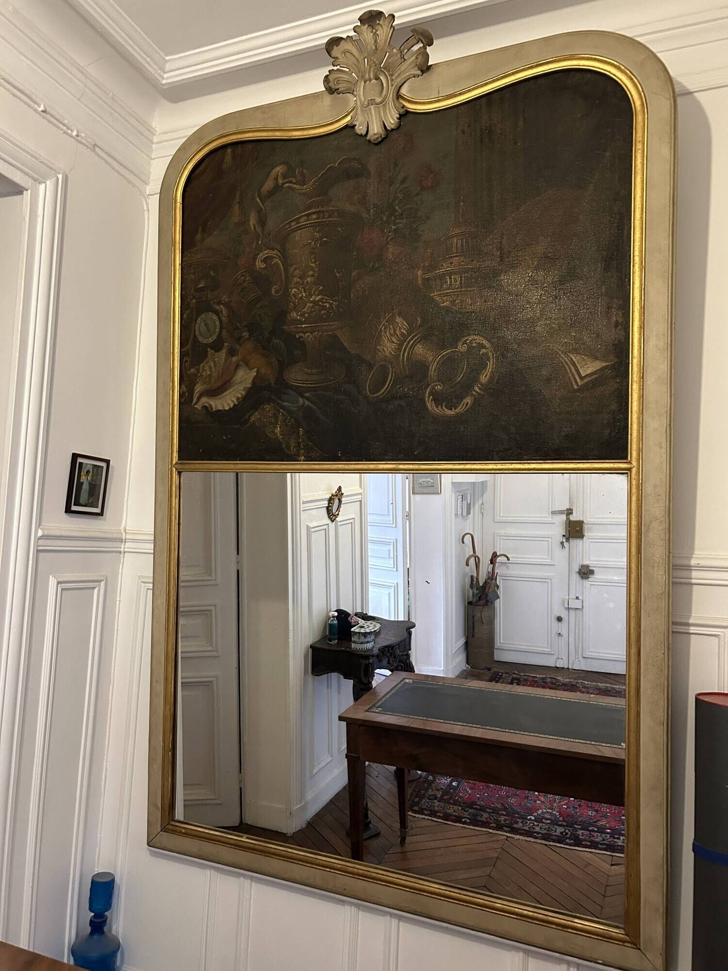 Large antique trumeau – Still life attributable to the school of Meiffren Comte