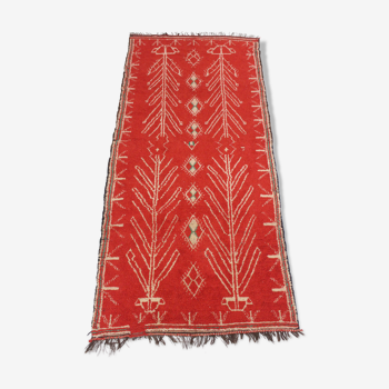 Tapis azilal vintage rouge 148x328cm