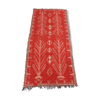 Tapis azilal vintage rouge 148x328cm