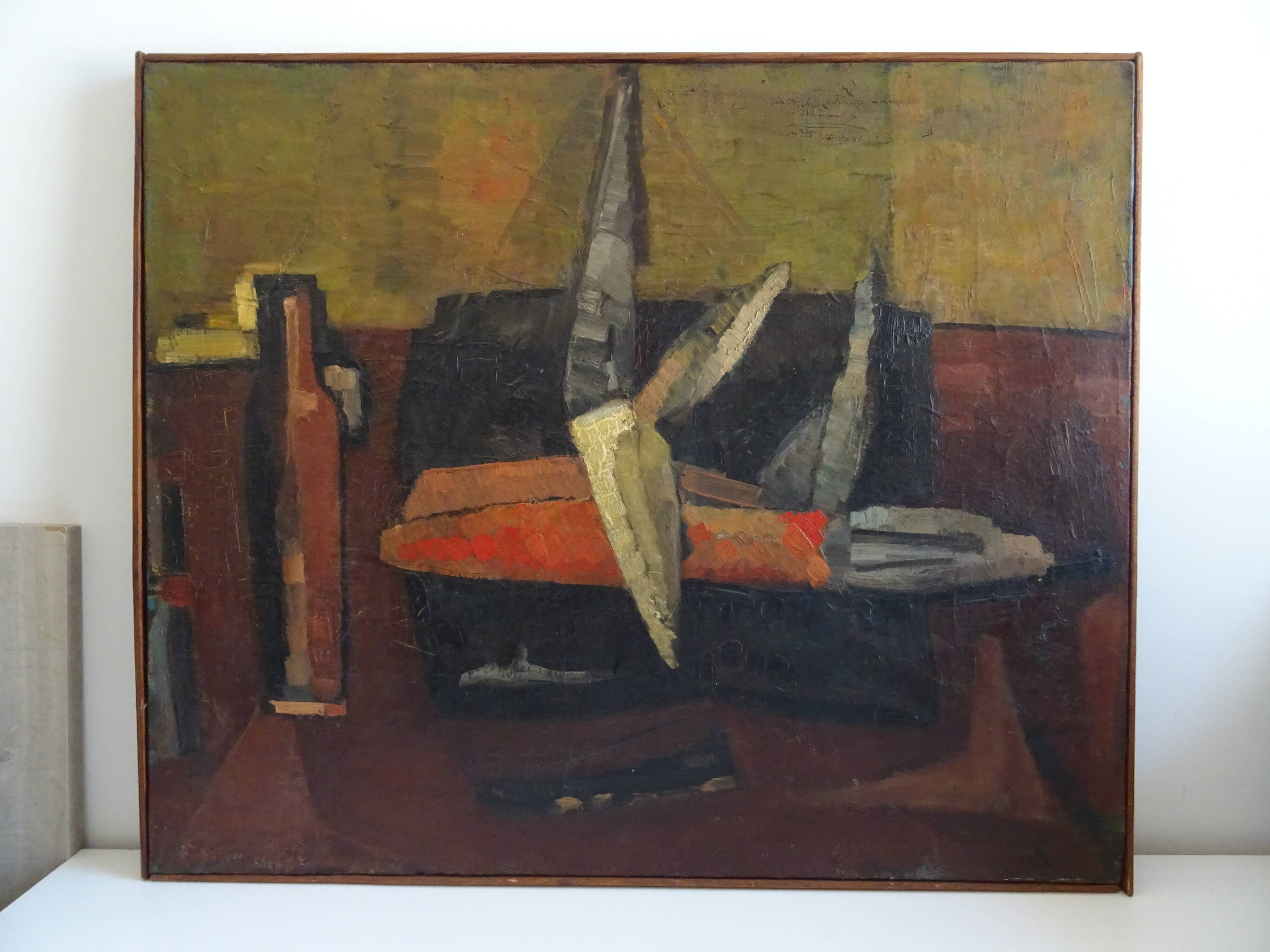 Cubist painting still life oil on canvas Thérèse Martin