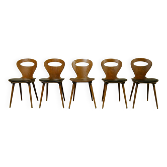 Série de 5 chaises Baumann - Vintage circa 1950 1960