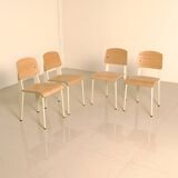Set of 4 cream "Standard" chairs by Jean Prouvé for Vitra 00's