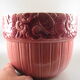 Art deco pink earthenware pot cover