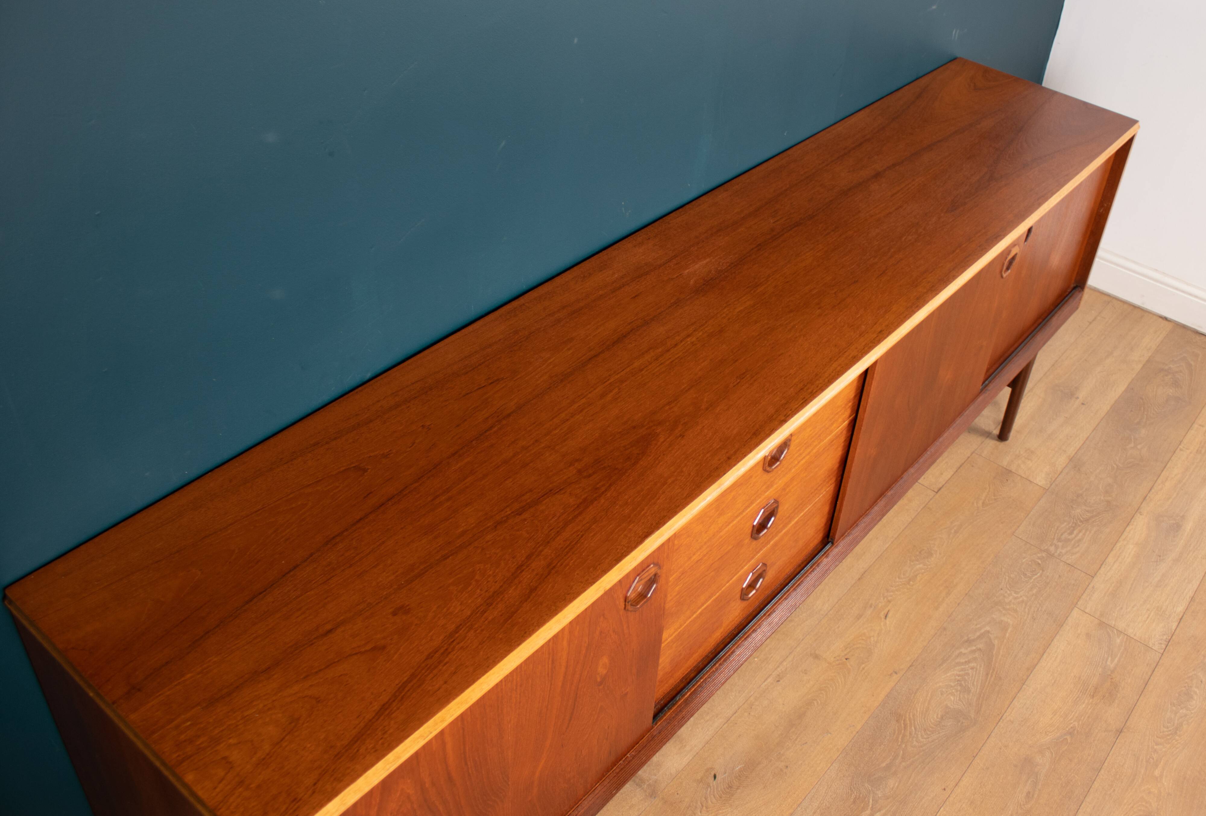 Retro 1960s long teak sideboard by elliots of newbury eon