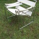 Marcel Breuer's Wassily B 3 armchairs pair in white and chrome leather