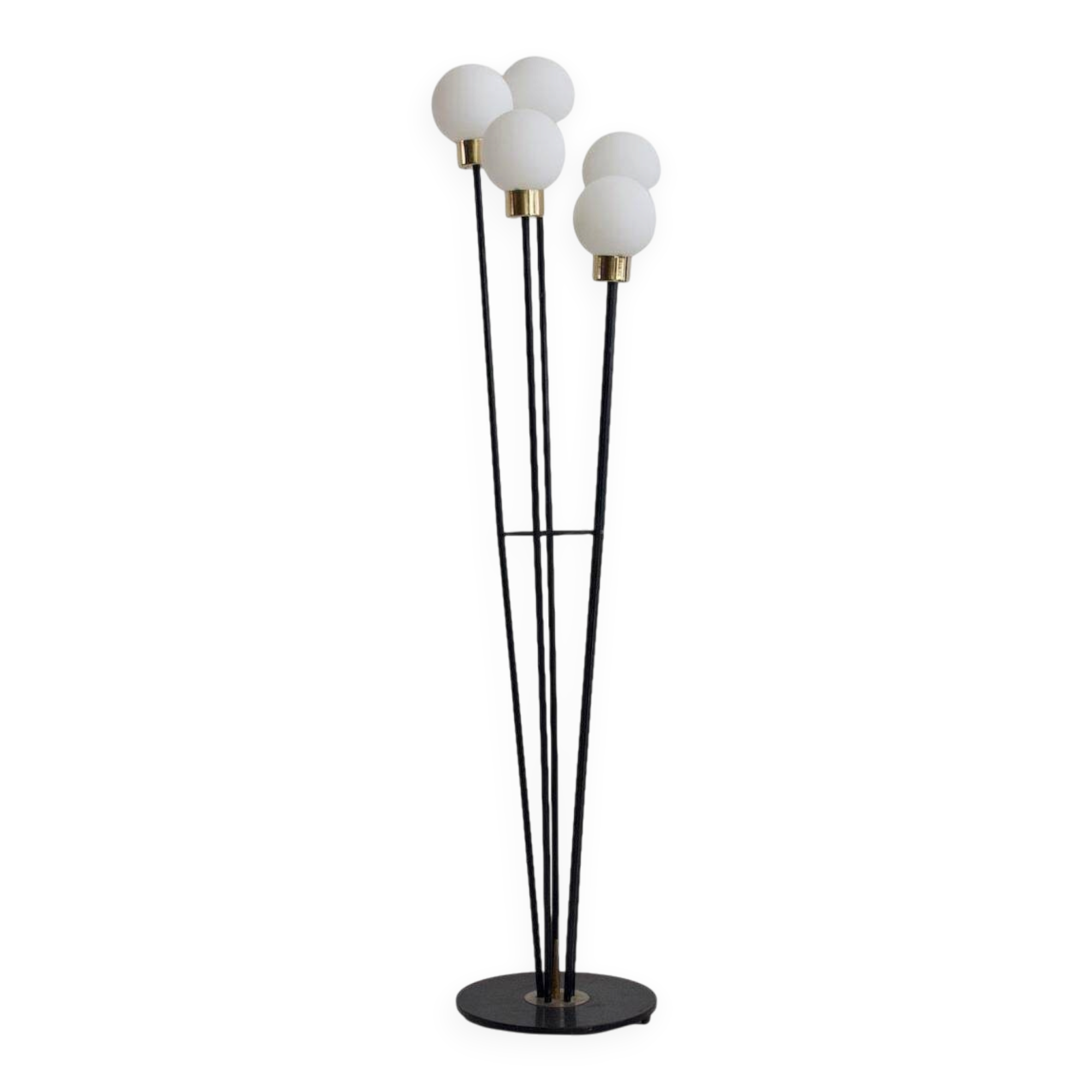 Five-globe opaline glass floor lamp by Arlus