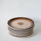 Set of 9 flat plates in Gien stoneware with flowers 1970
