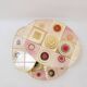 French pink ceramic swivel coffee table by Georges Pelletier, 1960s.