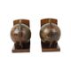 Vintage Set of Wooden Globe Bookends from the 1970s