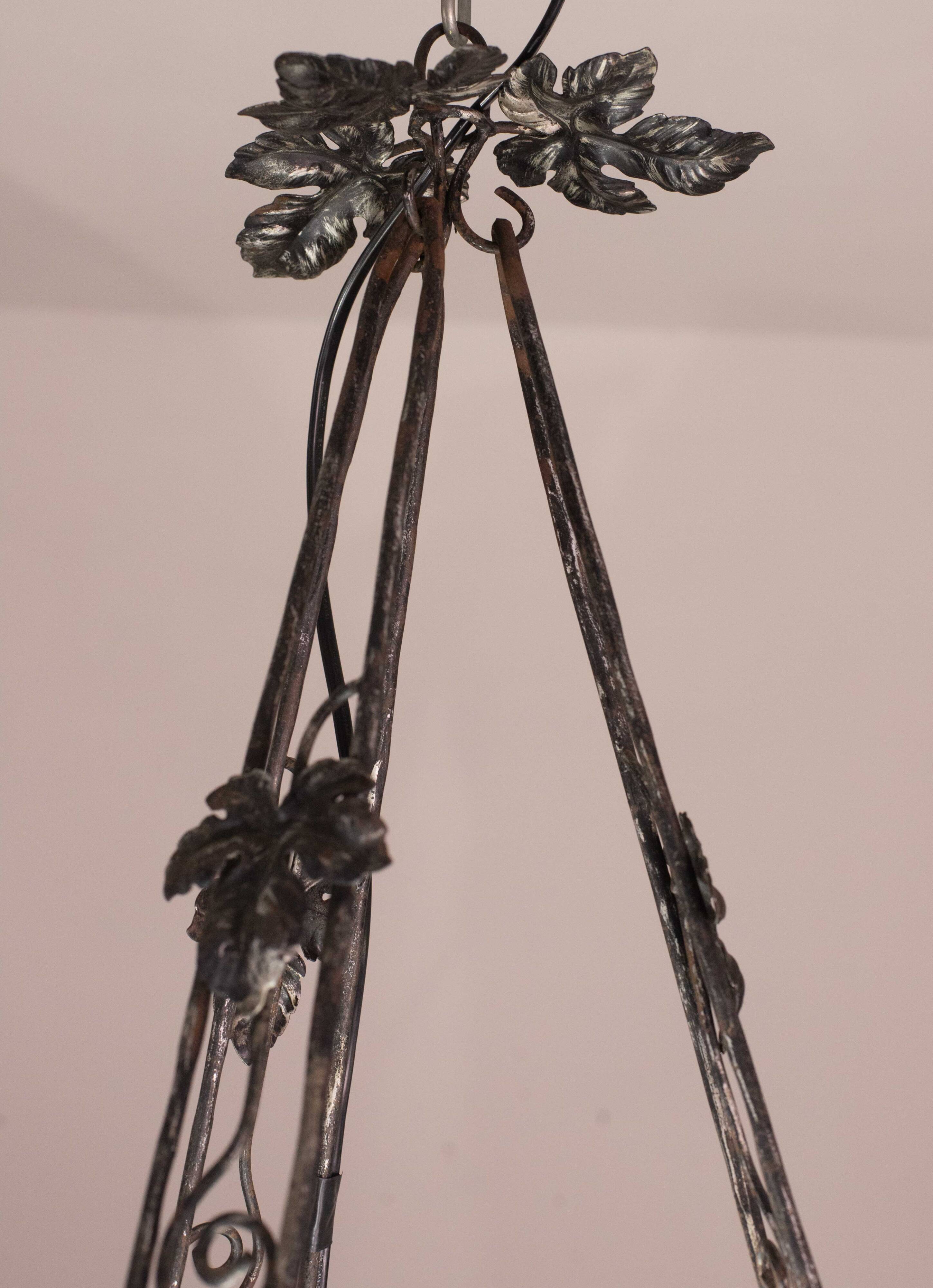 Art Deco yellow pendant light by G.V. de Croismare, Muller Frères, France, 1920s