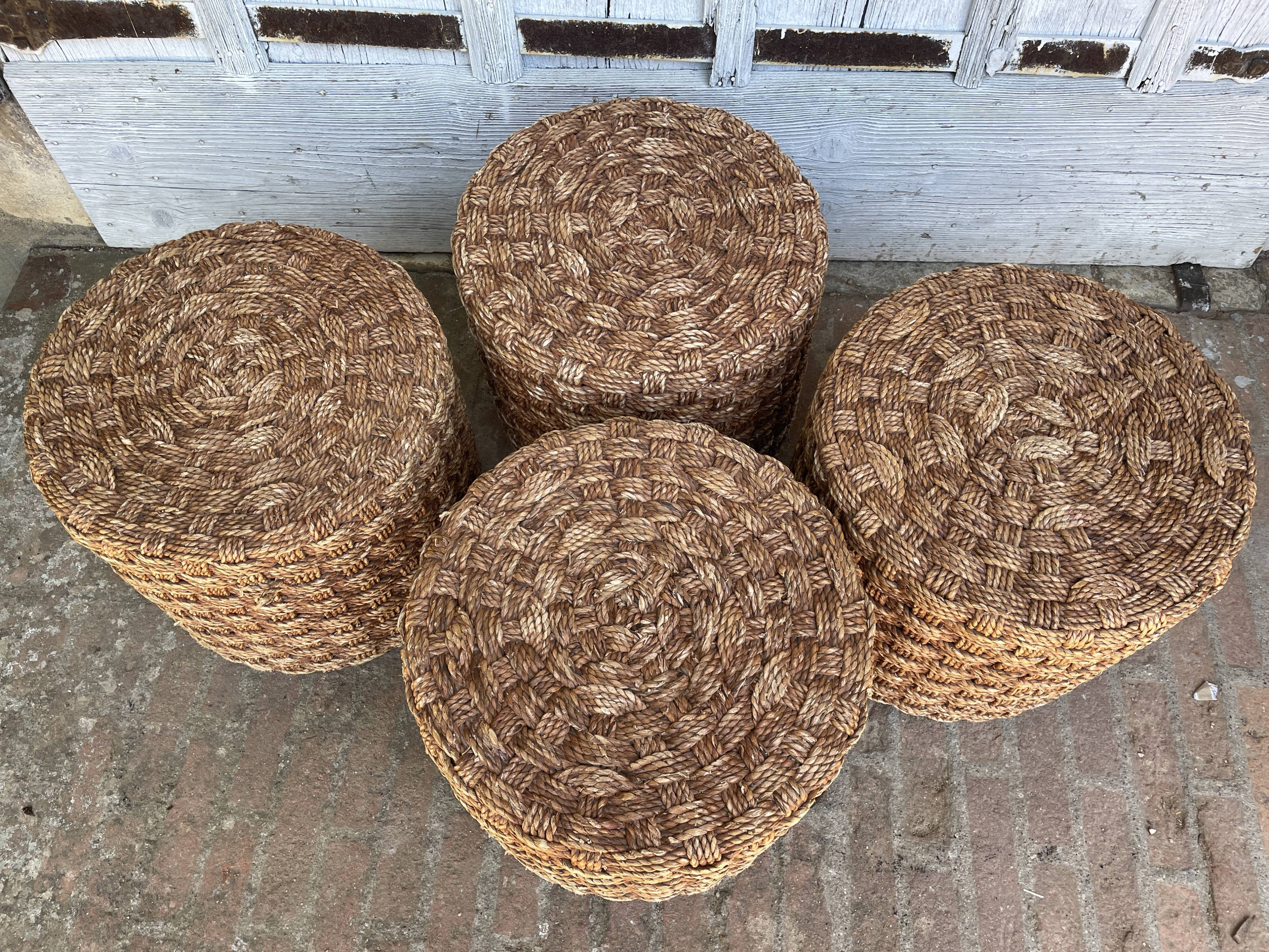 4 wooden stools and rope 1960