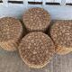 4 tabourets en bois et corde 1960