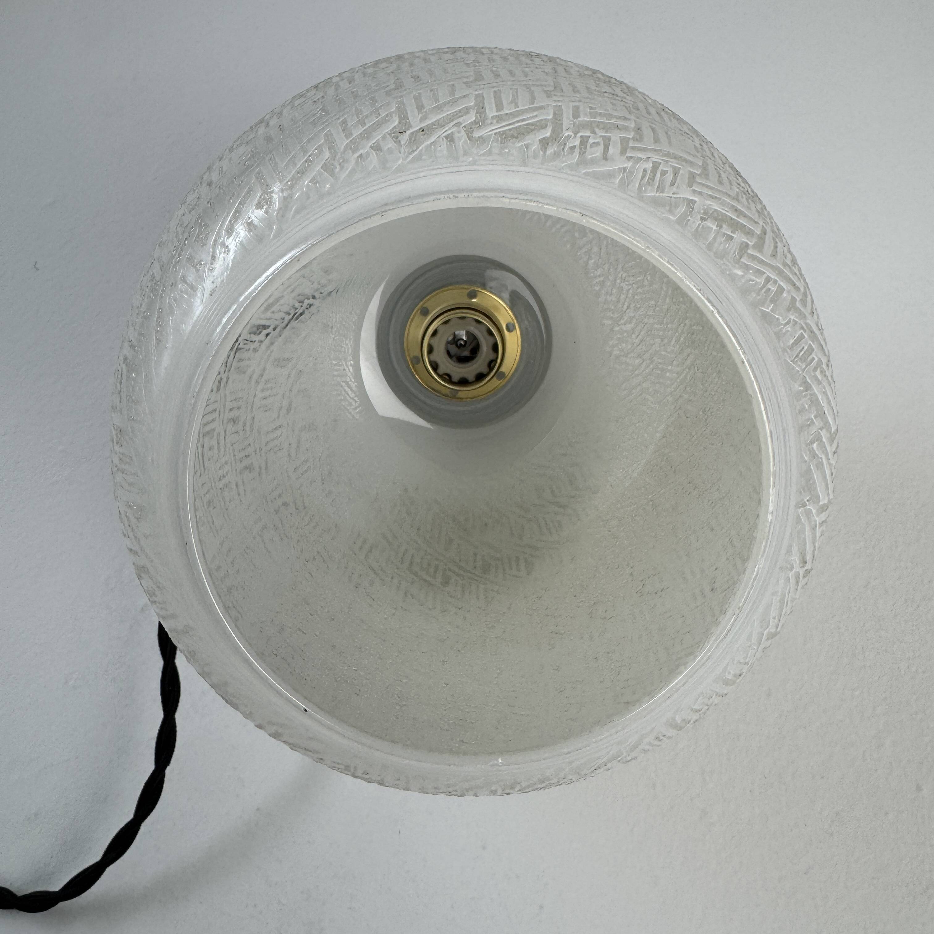 Pair of antique xl vintage curved suspension lights
