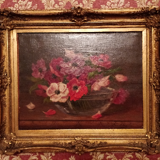 Oil on canvas - painting - Still life with anemones