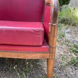 Red leather bench