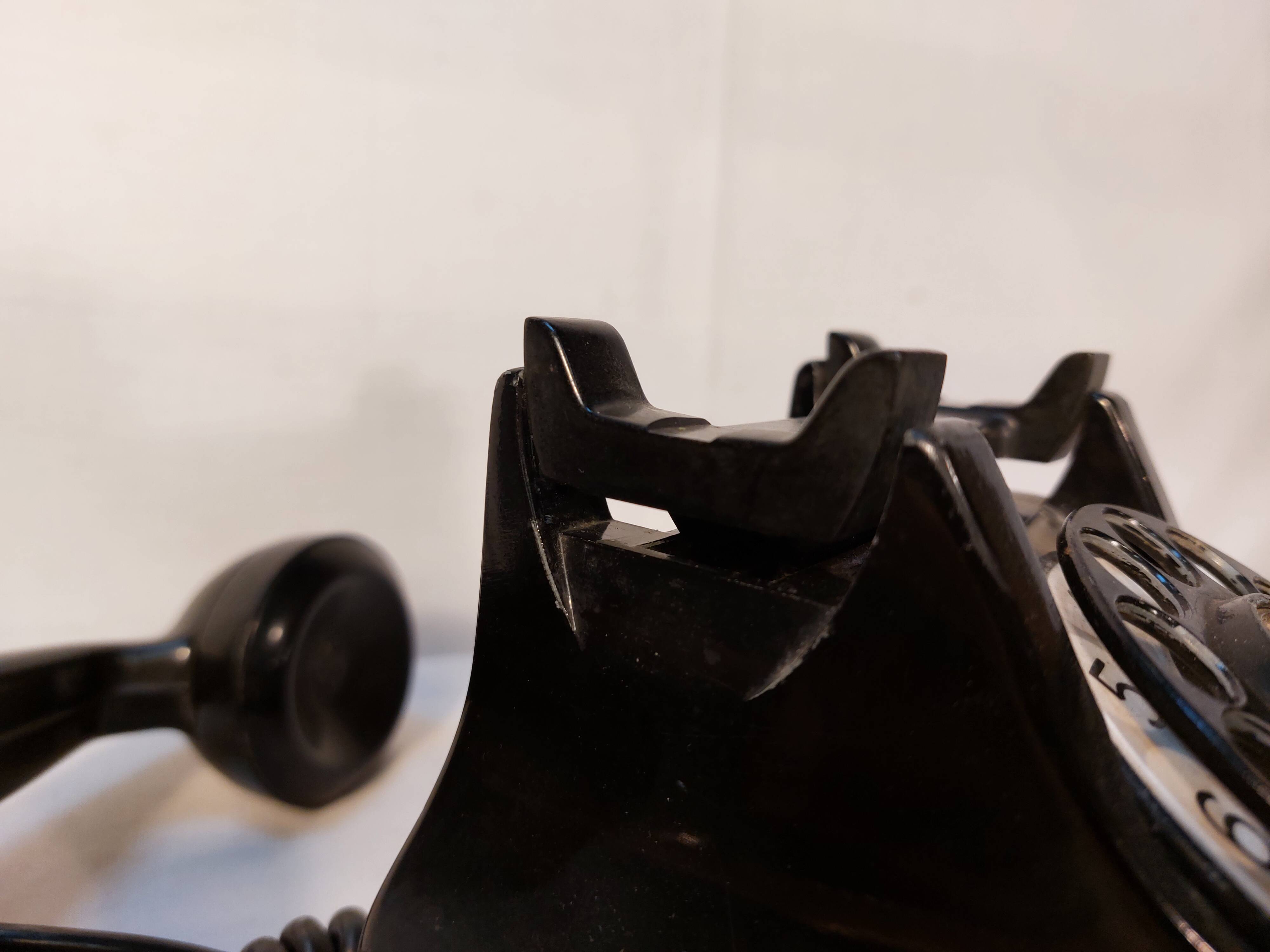 Old Belgian RTT 56B dial telephone in black bakelite