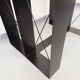 Vintage rectangular high table in glass and black metal from the 1980s.
