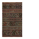 Turkish Handmade Vintage Anatolian Kilim 136 cm x 230 cm