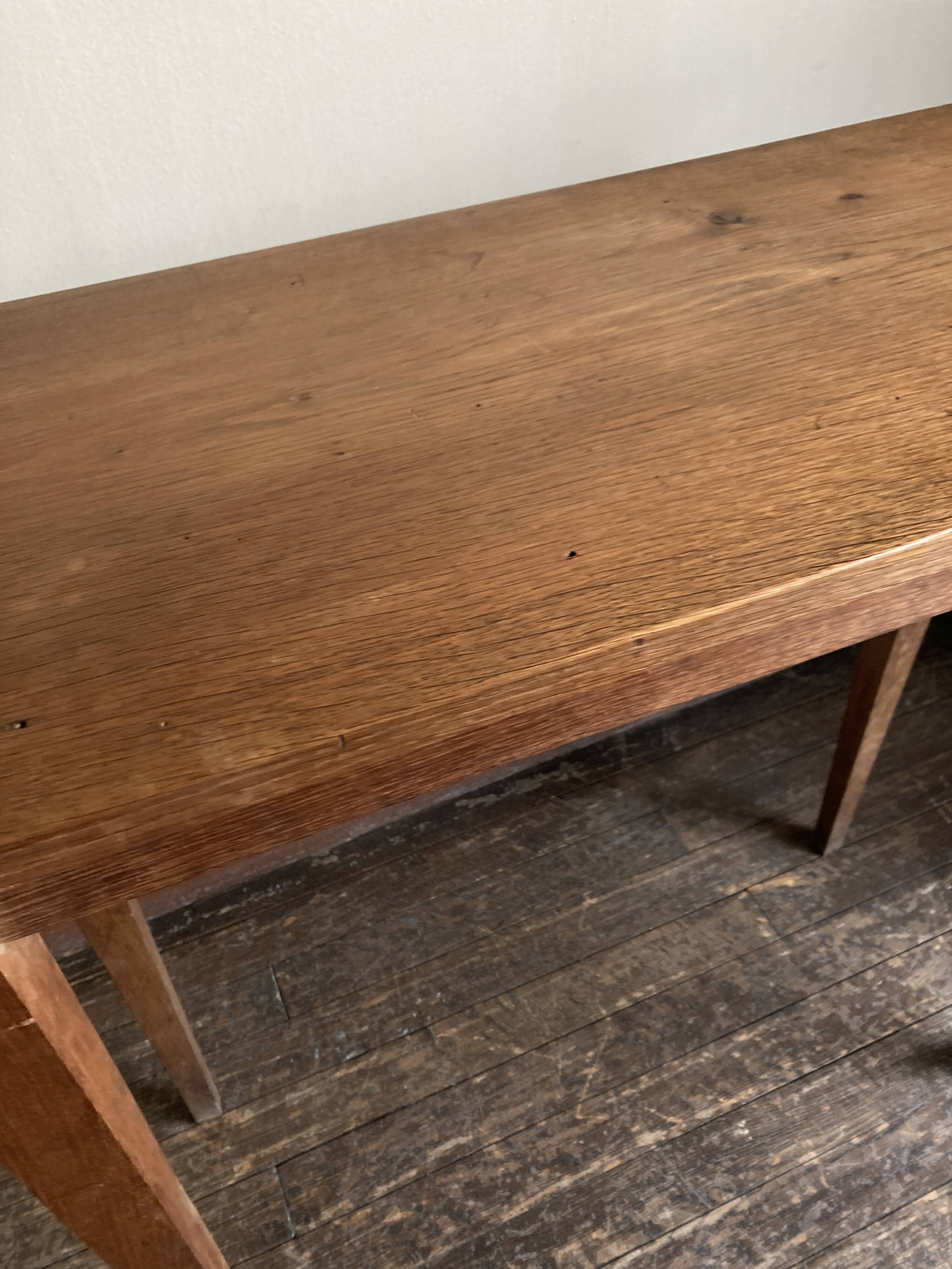 Console d'atelier en chêne massif 1950
