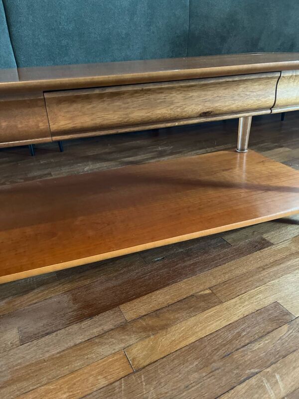 Table basse en merisier des années 80